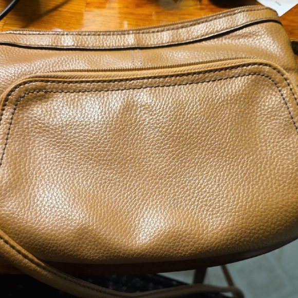 Tignanello Tan Pebbled Leather Crossbody Bag - Picture 3 of 11